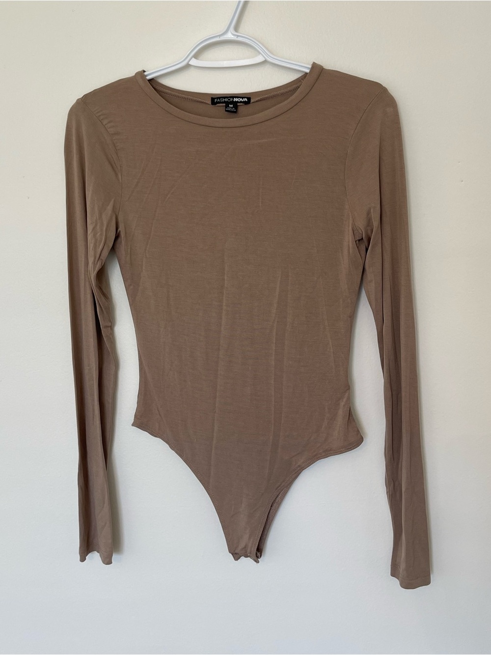 Fashion Nova Long Sleeve Taupe Bodysuit